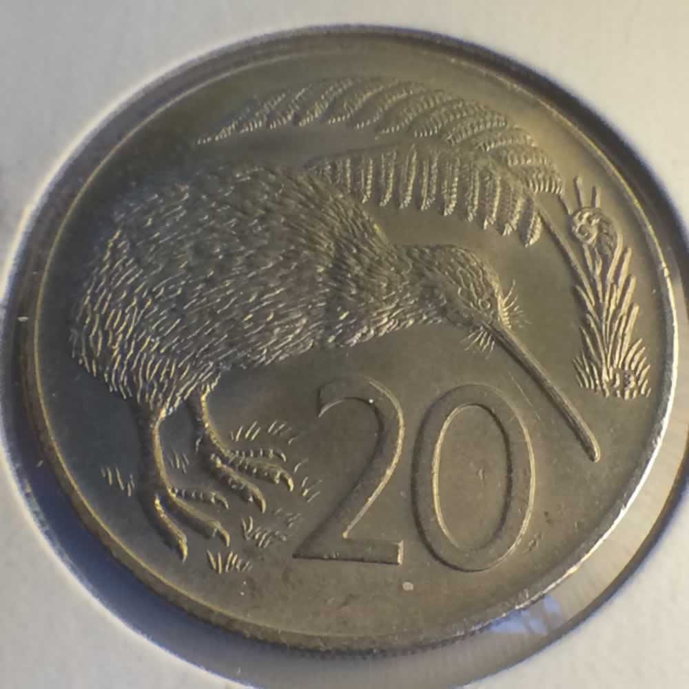 New Zealand 1973  20 Cents Kiwi Coin ( 20C ) - Reverse