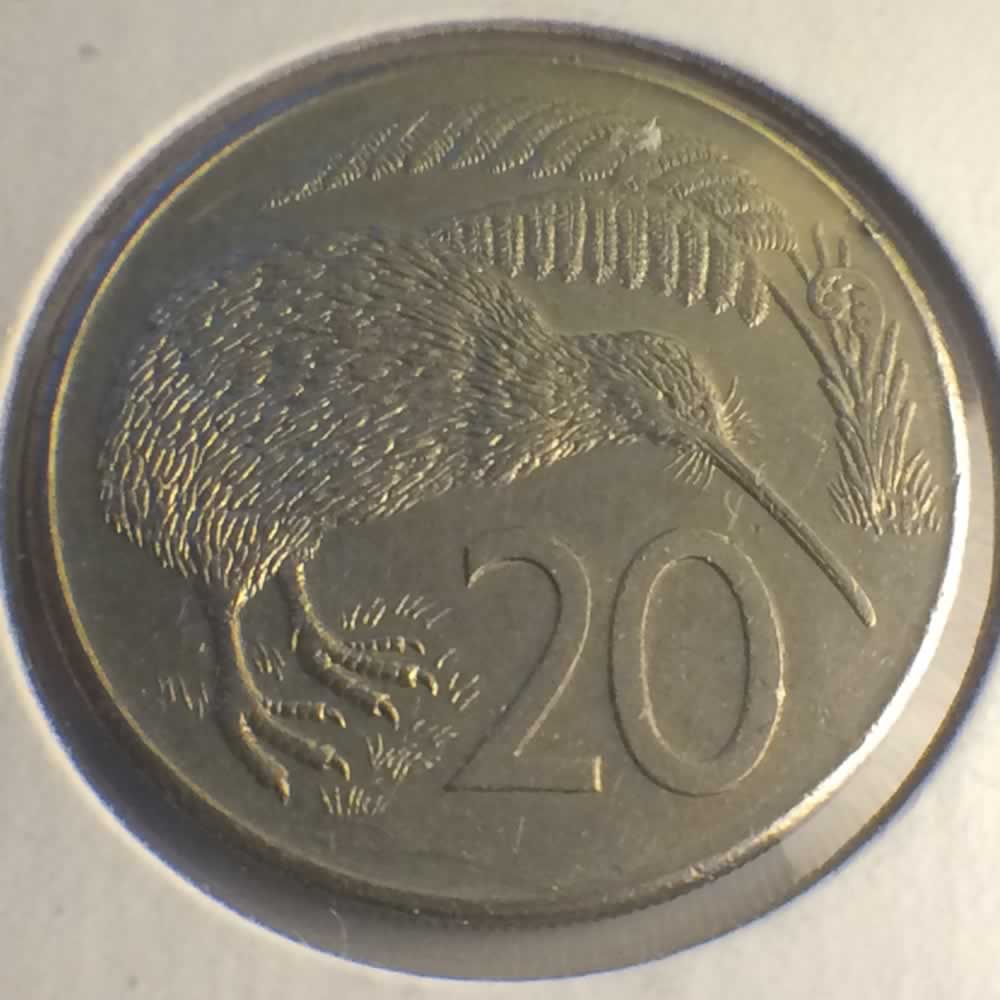 New Zealand 1980  20 Cents Kiwi Coin ( 20C ) - Reverse