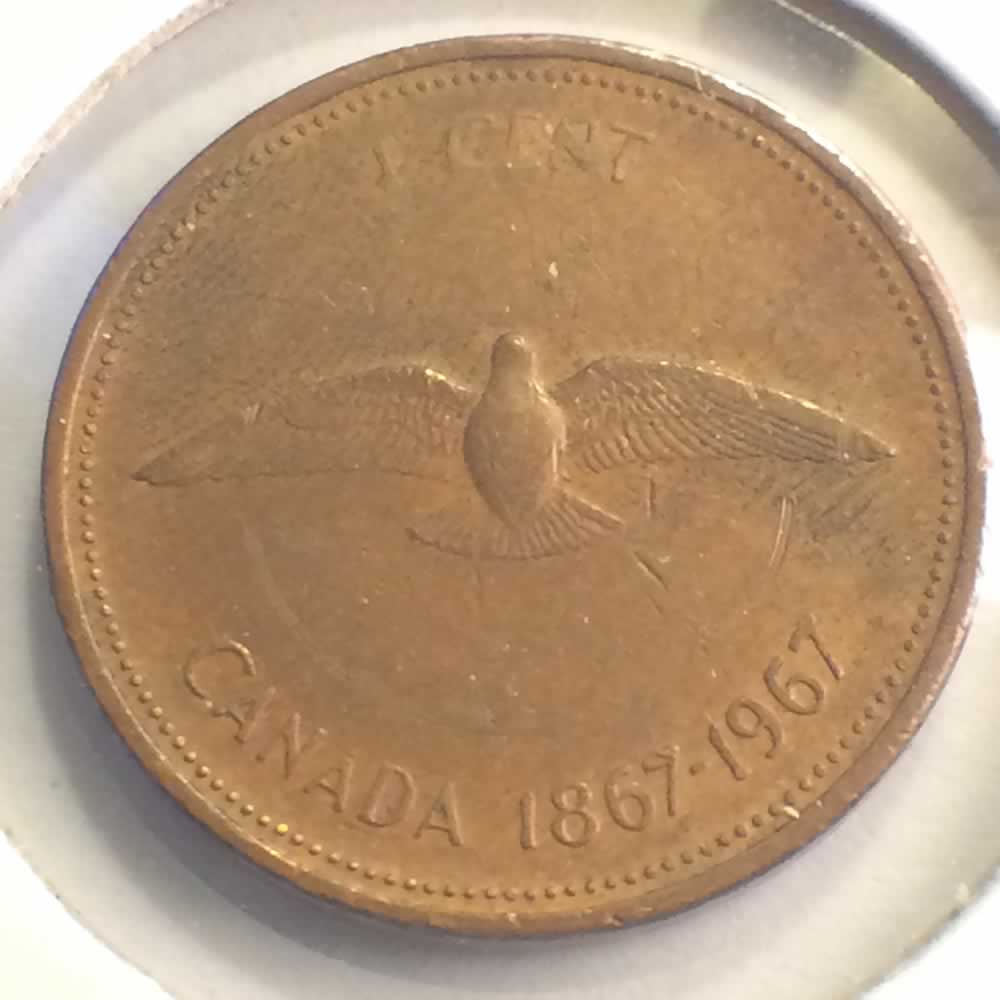 Canada 1967  Centennial Cent ( C1C ) - Reverse