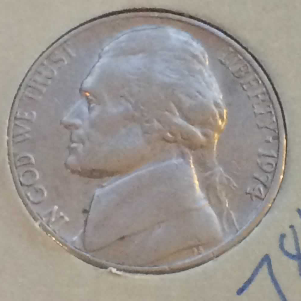 US 1974  Jefferson Nickel ( 5C ) - Obverse
