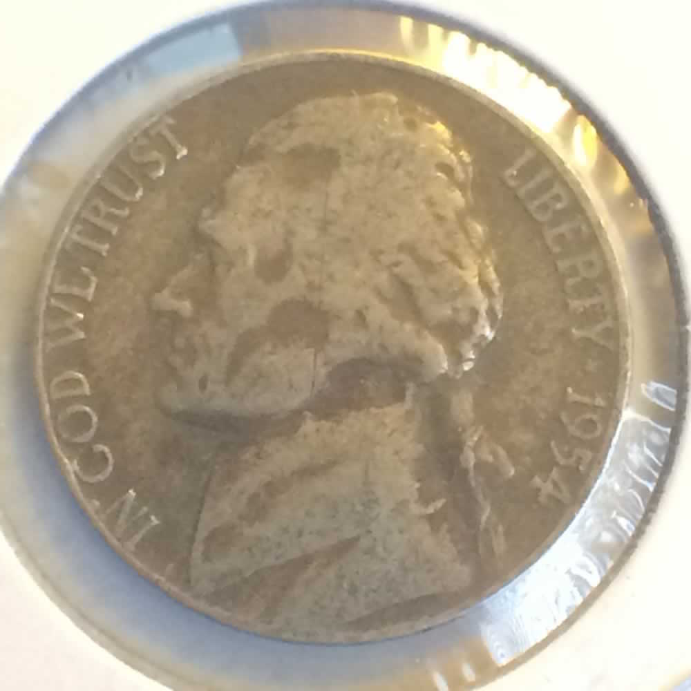 US 1954 D Jefferson Nickel ( 5C ) - Obverse