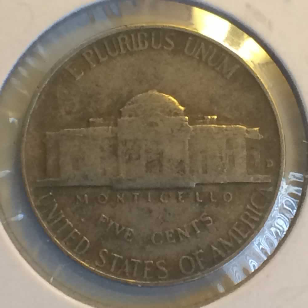 US 1954 D Jefferson Nickel ( 5C ) - Reverse