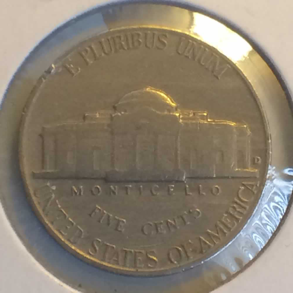 US 1959 D Jefferson Nickel ( 5C ) - Reverse