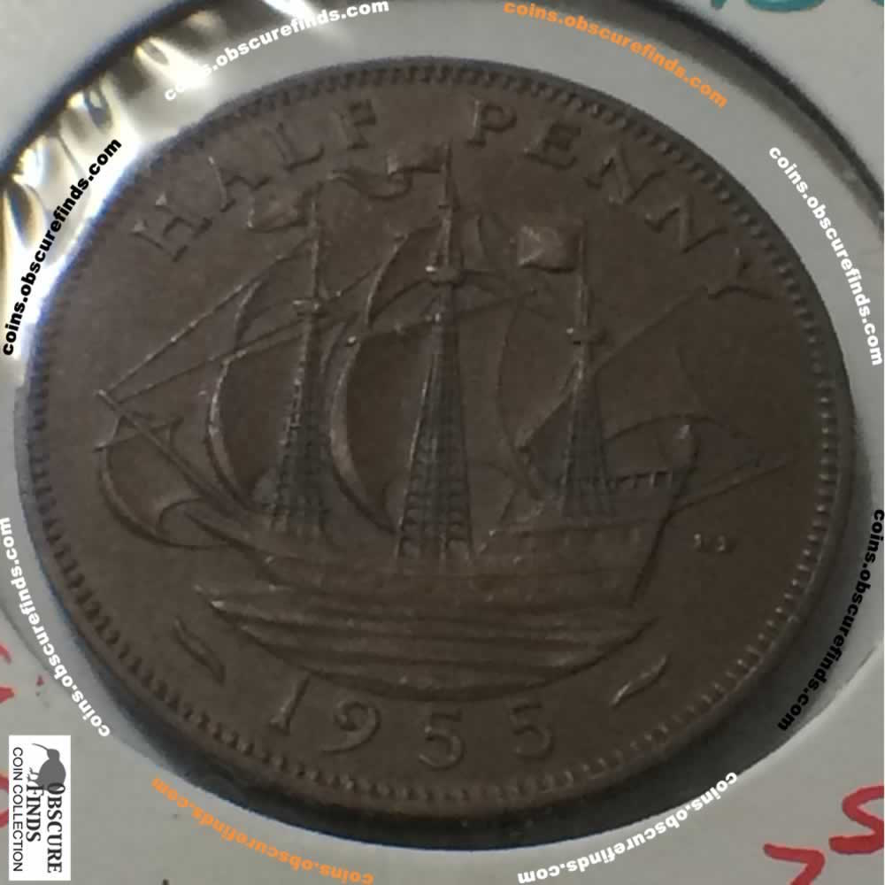 GB 1955  Half Penny ( 1/2P ) - Reverse