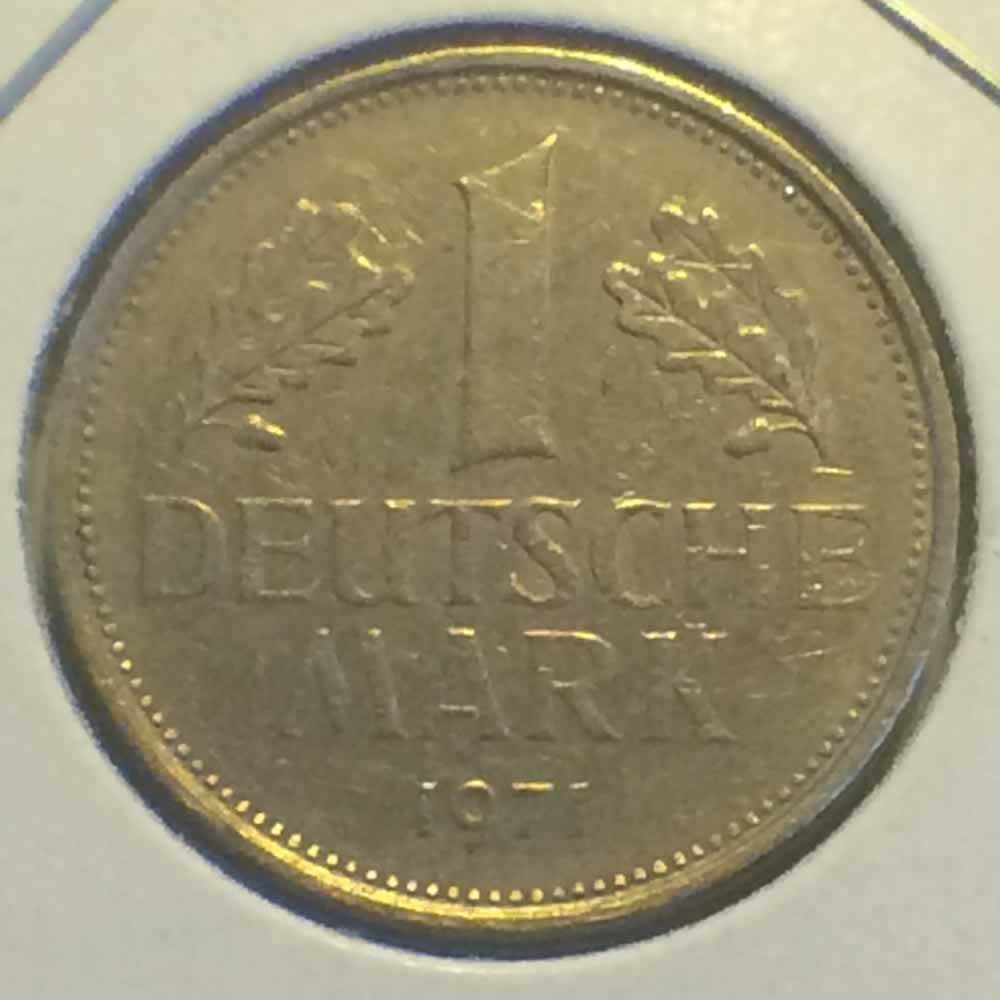Germany 1971 J 1 Deutsche Mark ( DM 1 ) - Reverse