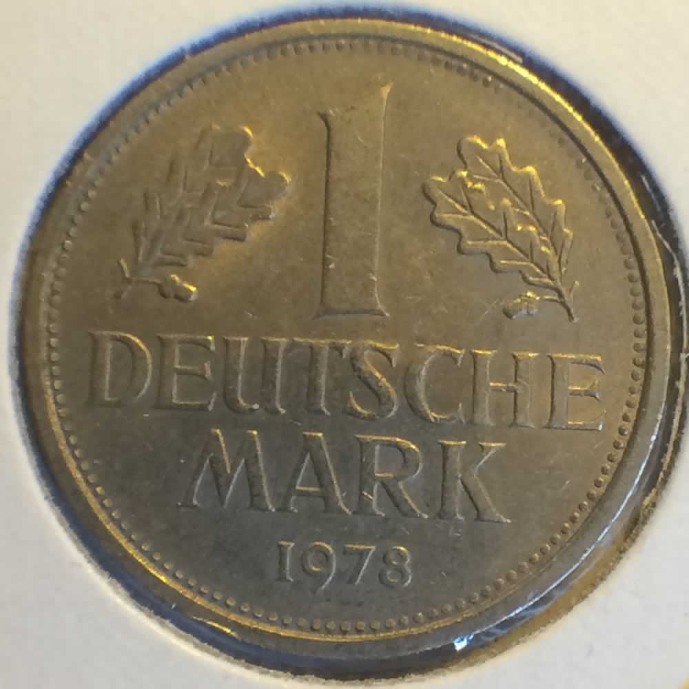 Germany 1978 F 1 Deutsche Mark ( DM 1 ) - Obverse