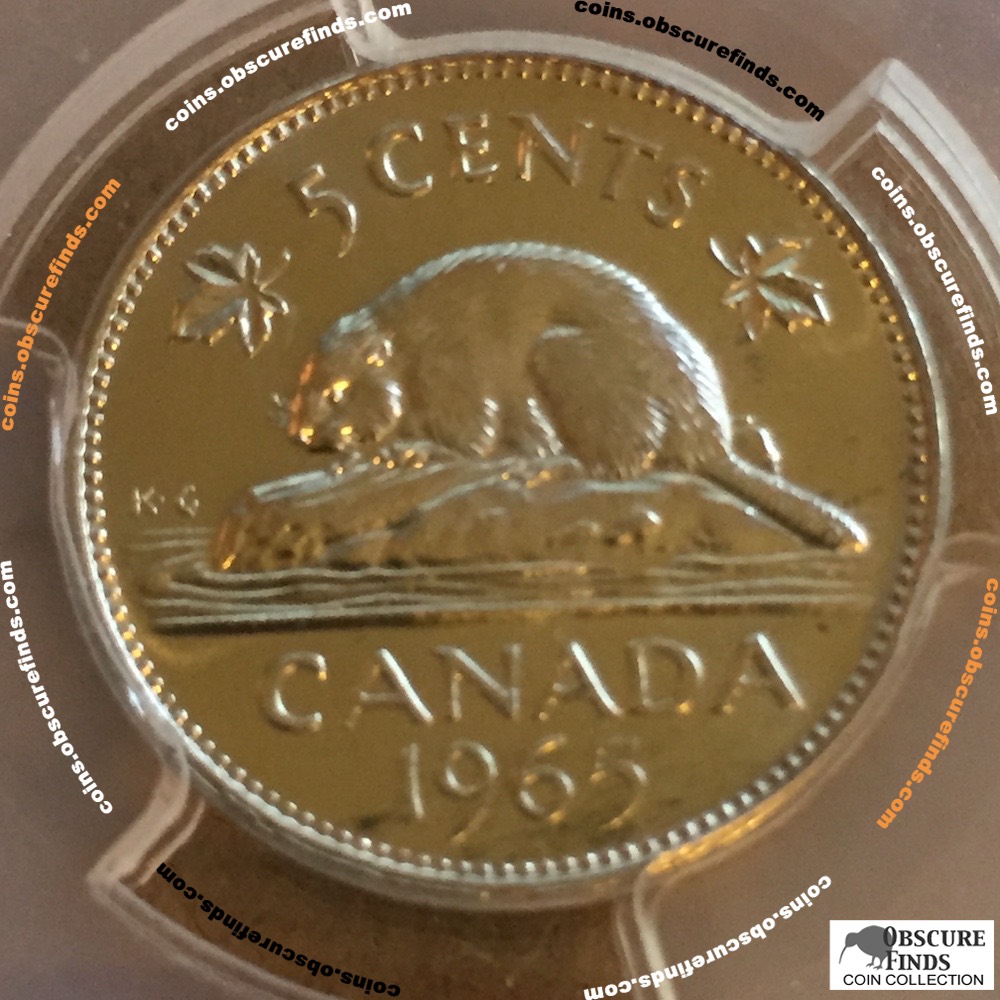 Canada 1965  PCGS Canadian Nickel SB ( C5C ) - Reverse