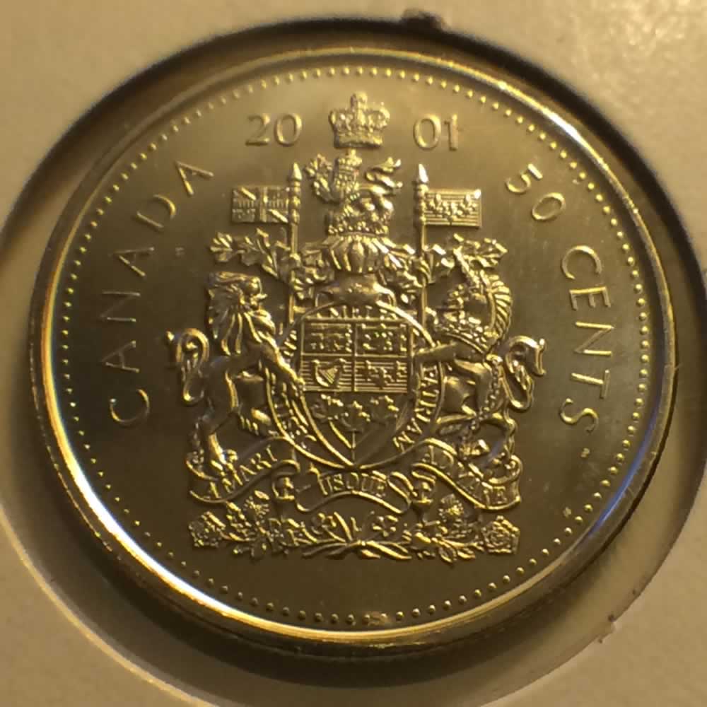 Canada 2001 P Canadian 50 Cents ( C50C ) - Reverse