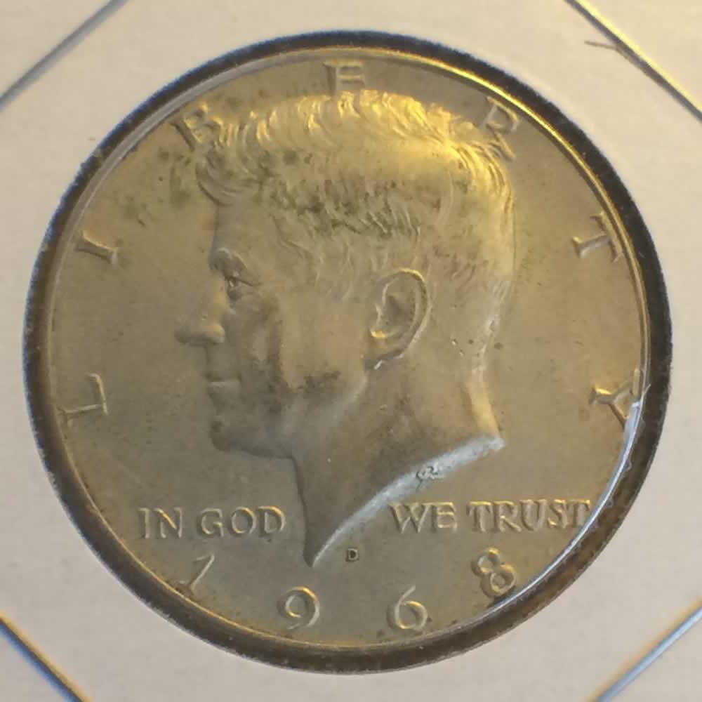 US 1968 D Kennedy Half Dollar ( 50C ) - Obverse