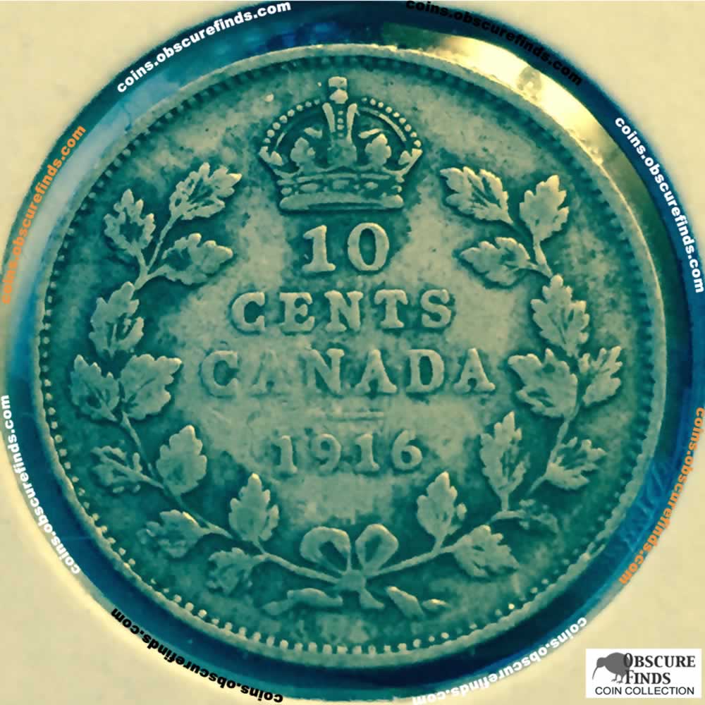Canada 1916  Canadian Dime ( CS10C ) - Reverse