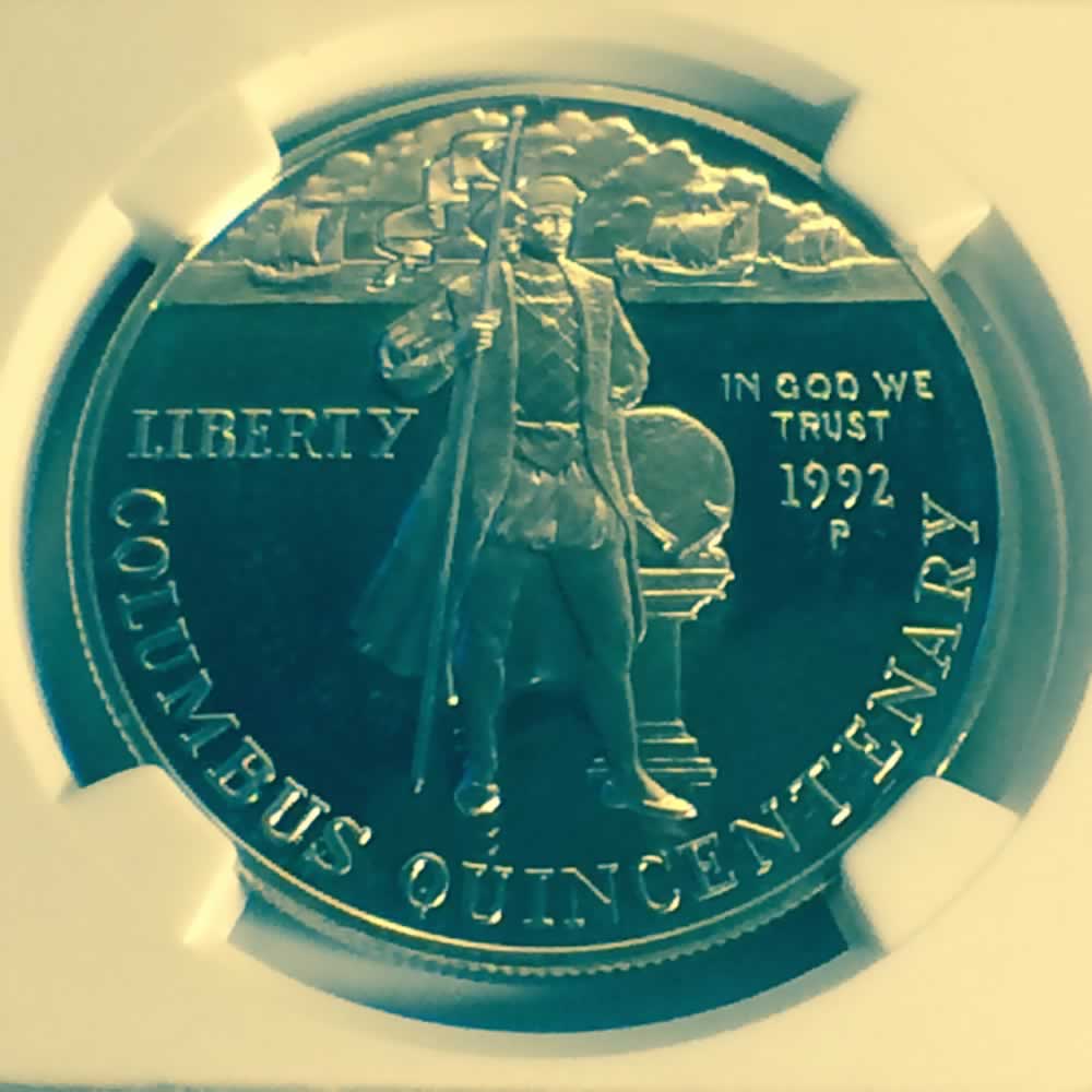 US 1992 P Columbus Silver Dollar ( S$1 ) - Obverse