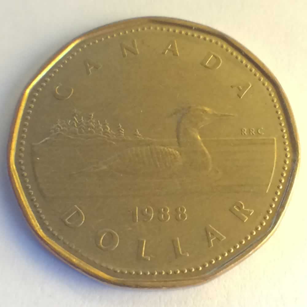 Canada 1988  Canadian Dollar ( C$1 ) - Reverse