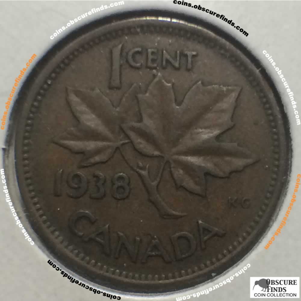 Canada 1938  Canadian One Cent ( C1C ) - Reverse
