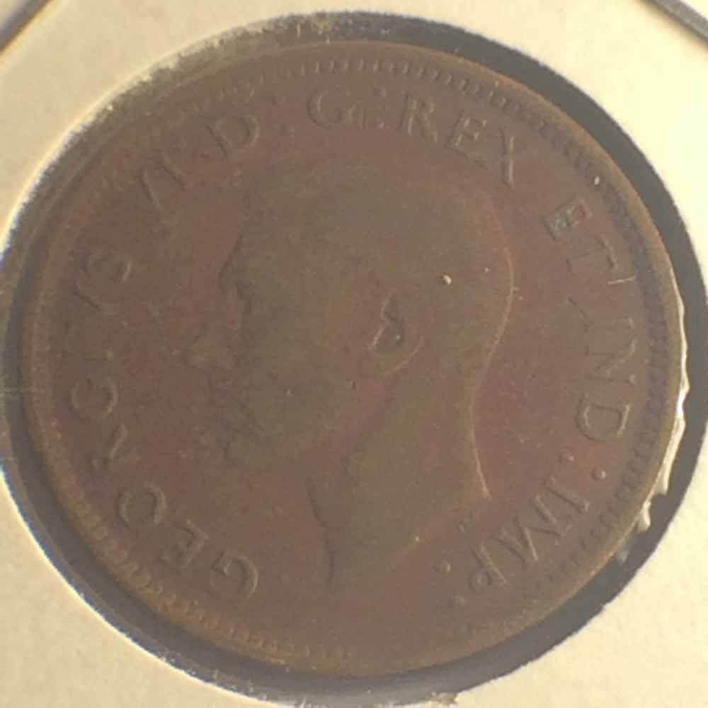 Canada 1942  George VI - Canadian Cent ( C1C ) - Obverse