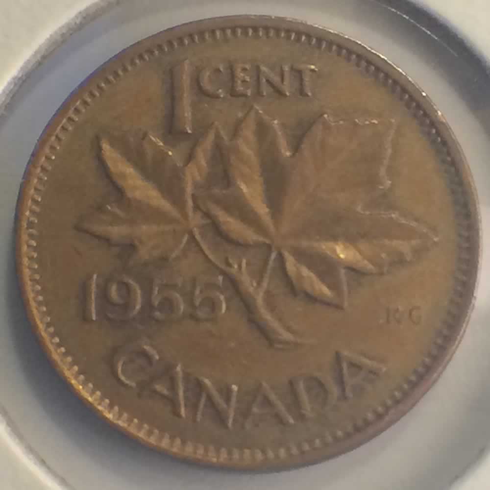 Canada 1955  Elizabeth II Canadian Cent - SF ( C1C ) - Reverse