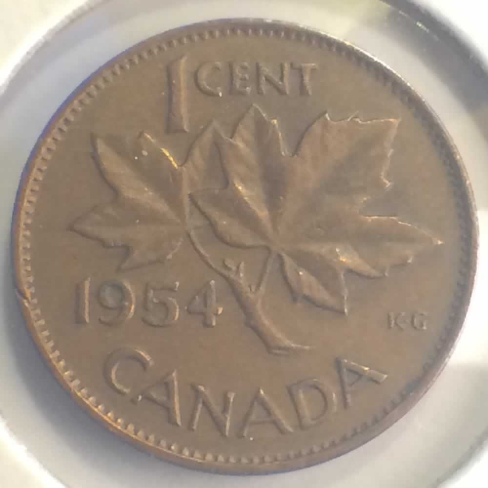 Canada 1954  Elizabeth II Canadian Cent - SF ( C1C ) - Reverse