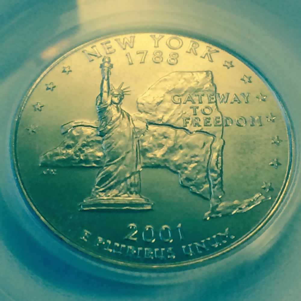 US 2001 P New York Statehood Quarter ( 25C ) - Reverse