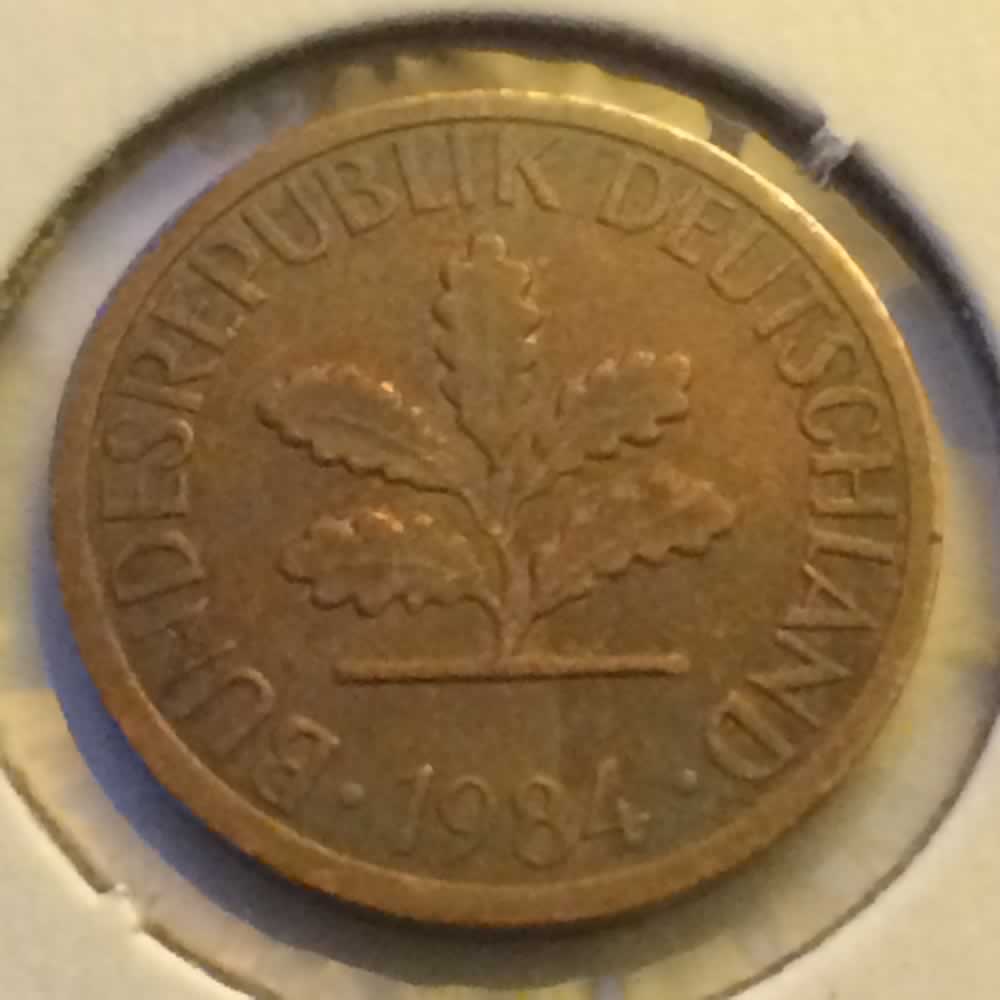 Germany 1984 J 1 Pfennig ( 1pf ) - Reverse
