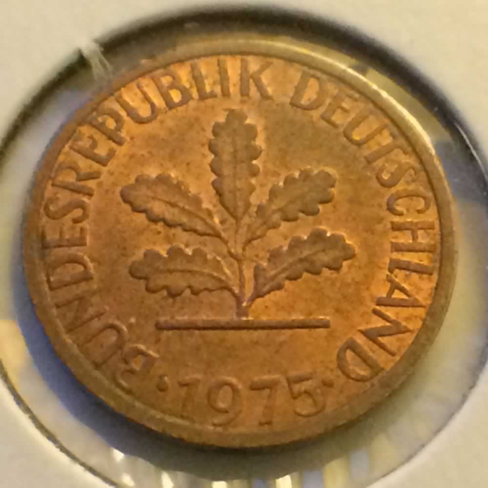 Germany 1975 F 1 Pfennig ( 1pf ) - Reverse