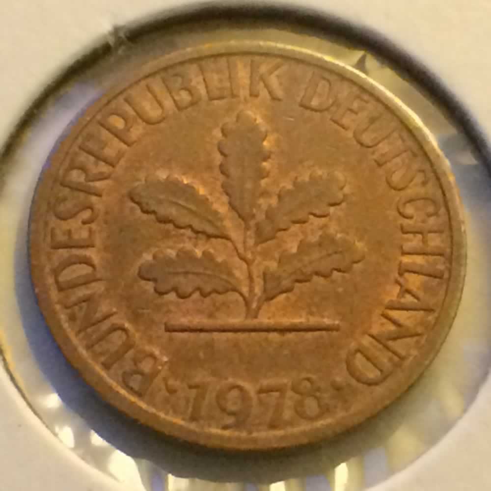 Germany 1978 G 1 Pfennig ( 1pf ) - Reverse