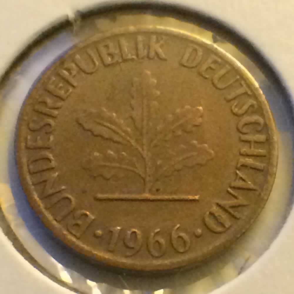 Germany 1966 F 1 Pfennig ( 1pf ) - Reverse