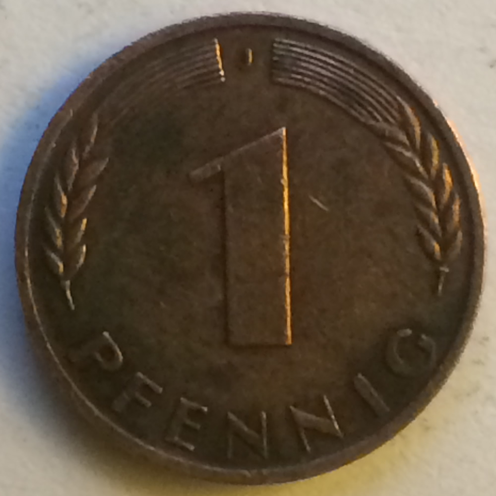 Germany 1950 J 1 Pfennig ( 1pf ) - Obverse