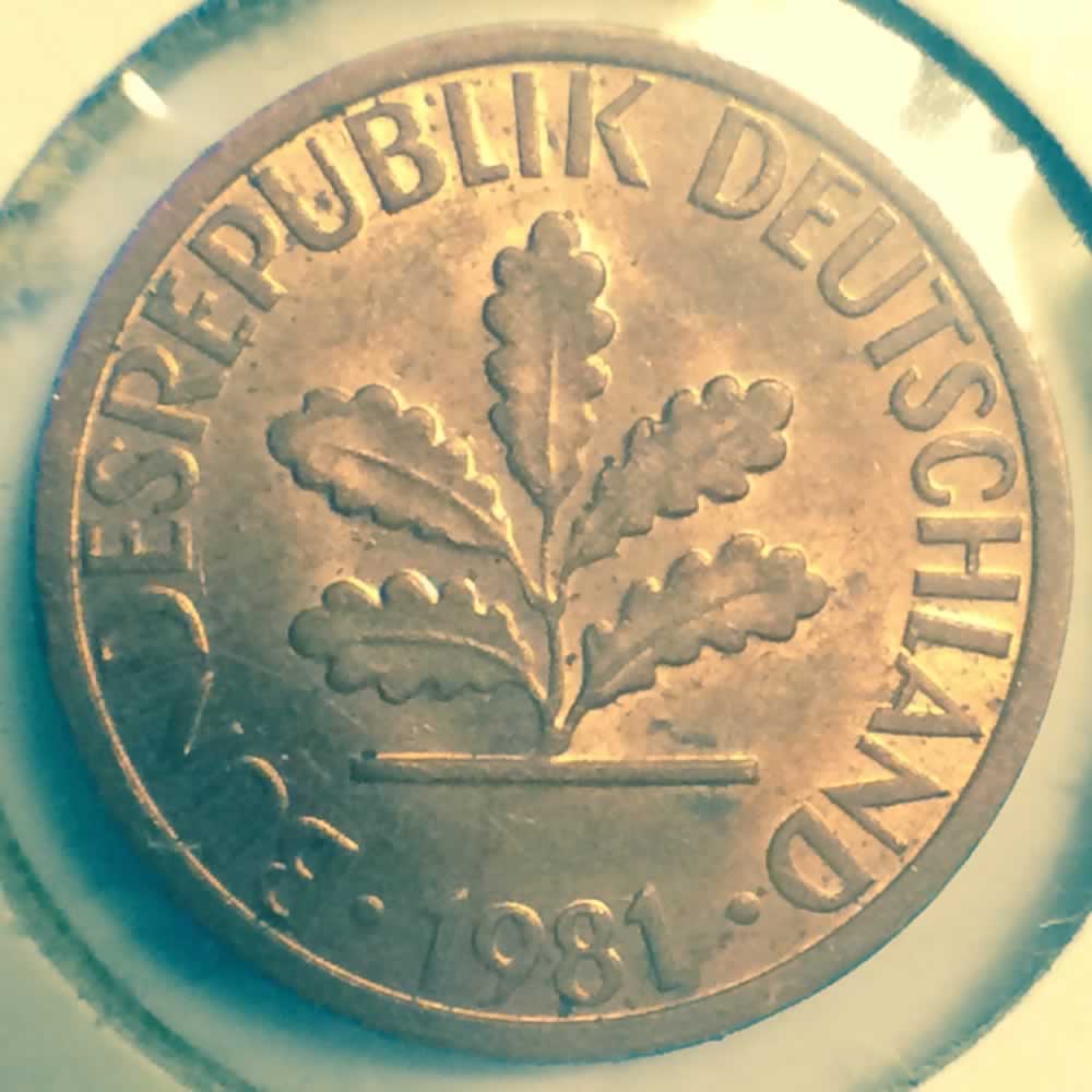 Germany 1980 D 1 Pfennig ( 1pf ) - Reverse