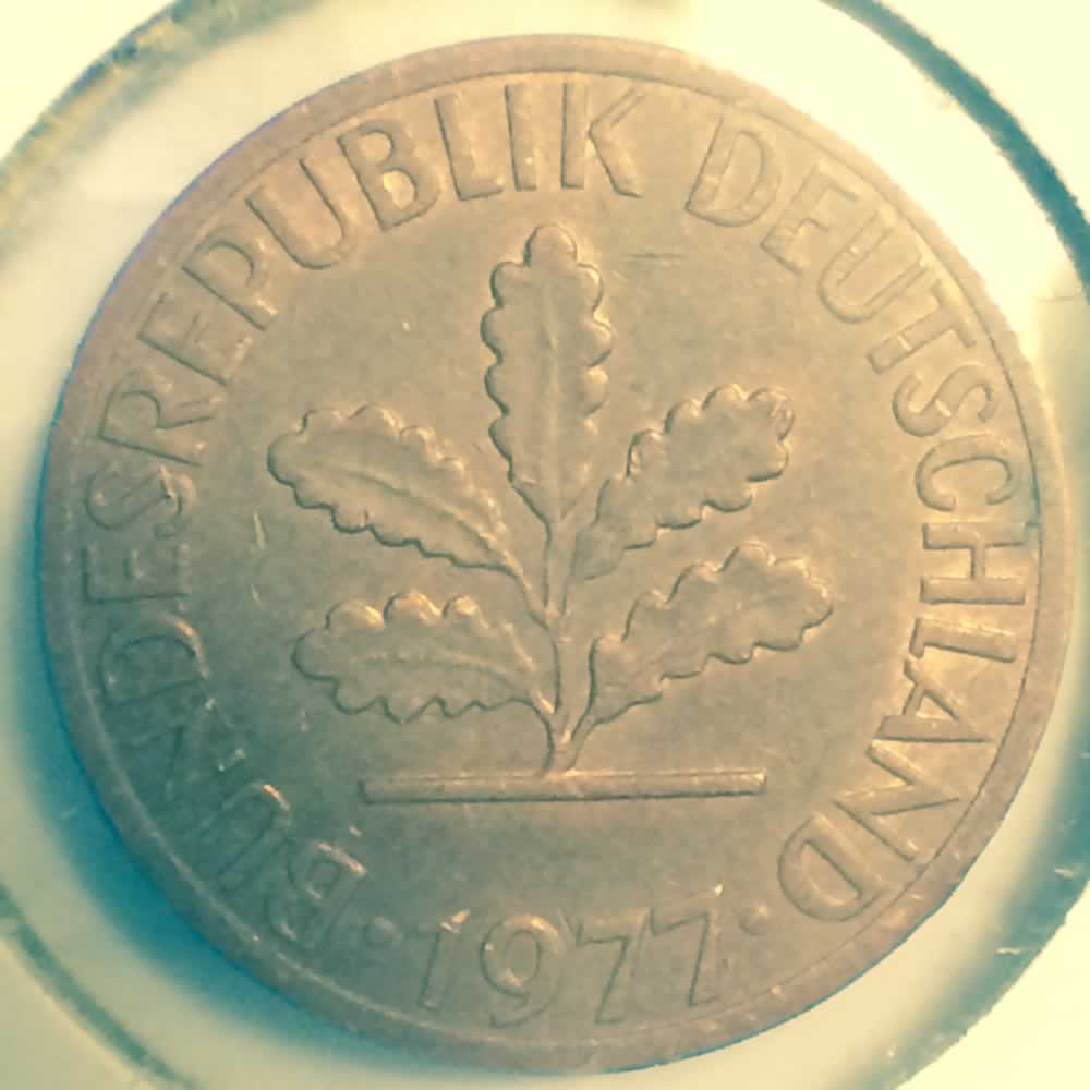 Germany 1977 J 1 Pfennig ( 1pf ) - Reverse