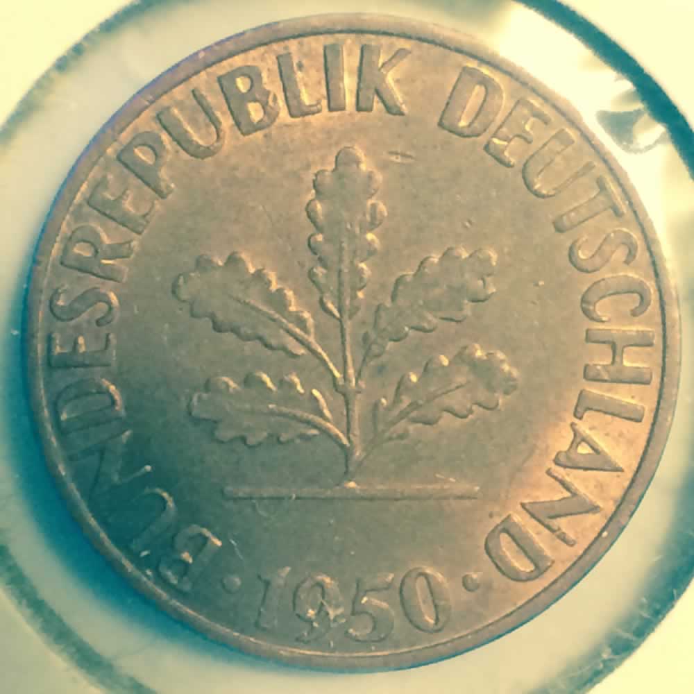 Germany 1950 G 1 Pfennig ( 1pf ) - Reverse