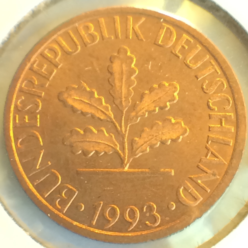 Germany 1993 G 1 Pfennig ( 1pf ) - Reverse