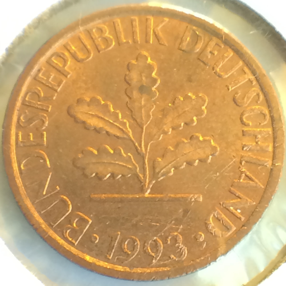 Germany 1993 J 1 Pfennig ( 1pf ) - Reverse