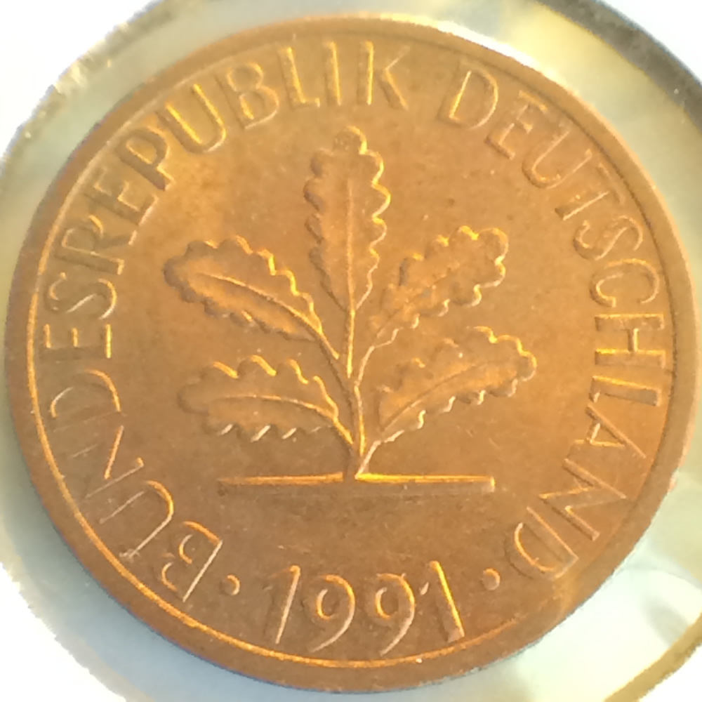 Germany 1991 D 1 Pfennig ( 1pf ) - Reverse