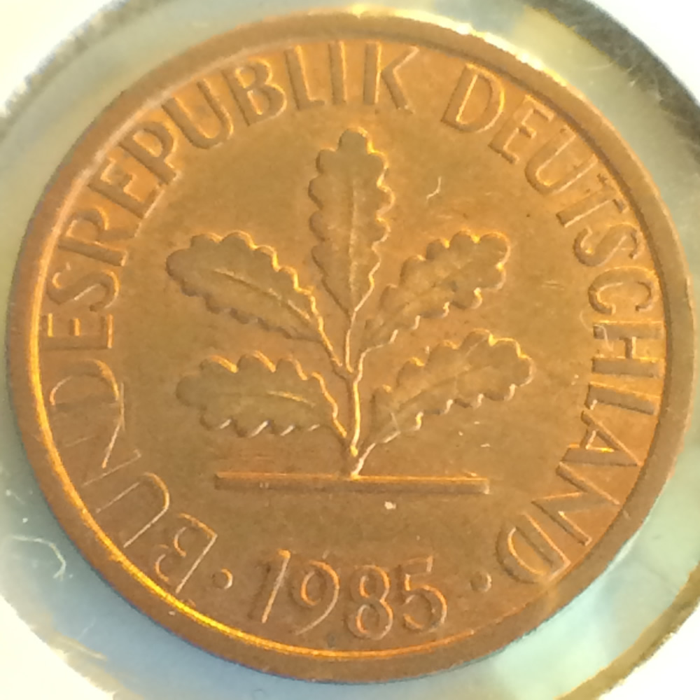 Germany 1985 G 1 Pfennig ( 1pf ) - Reverse