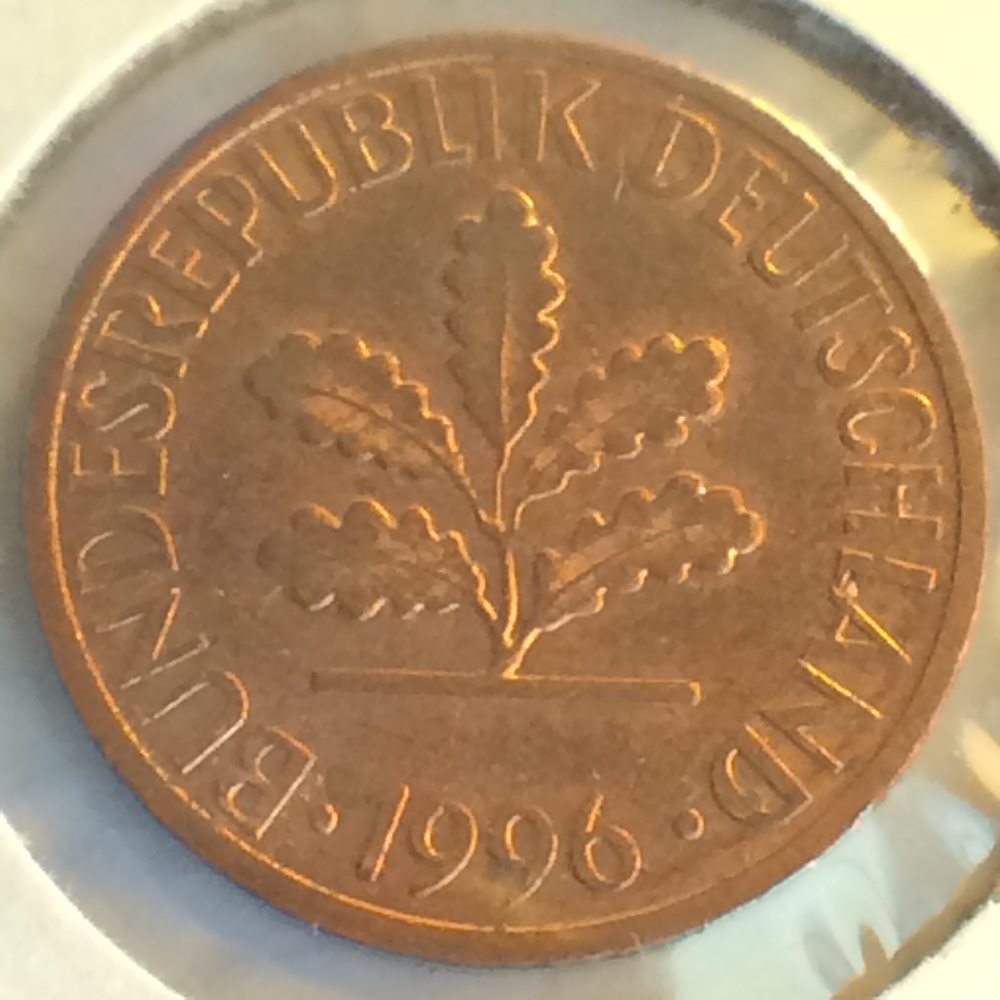 Germany 1996 A 1 Pfennig ( 1pf ) - Reverse
