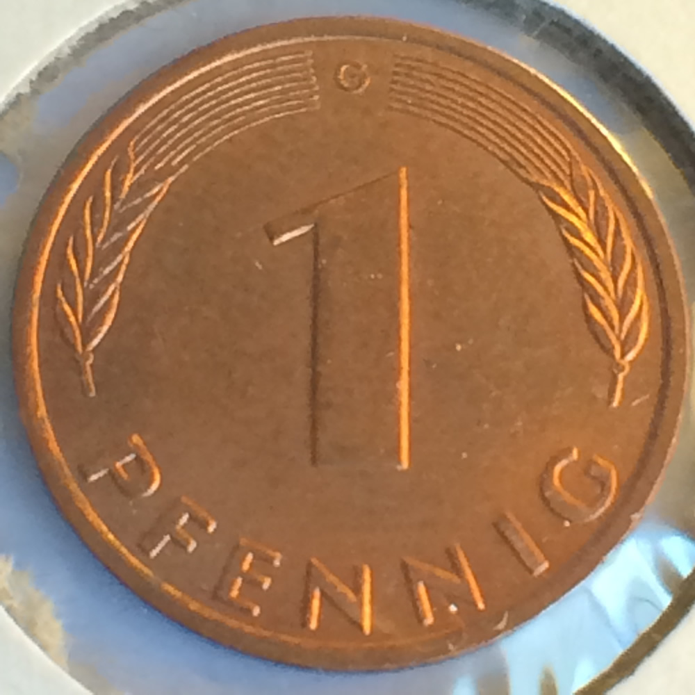 Germany 1989 G 1 Pfennig ( 1pf ) - Obverse