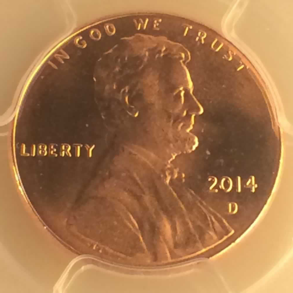 US 2014 D Union Shield Penny ( 1C ) - Obverse