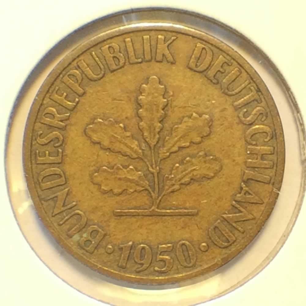 Germany 1950 J 10 Pfennig ( 10pf ) - Obverse